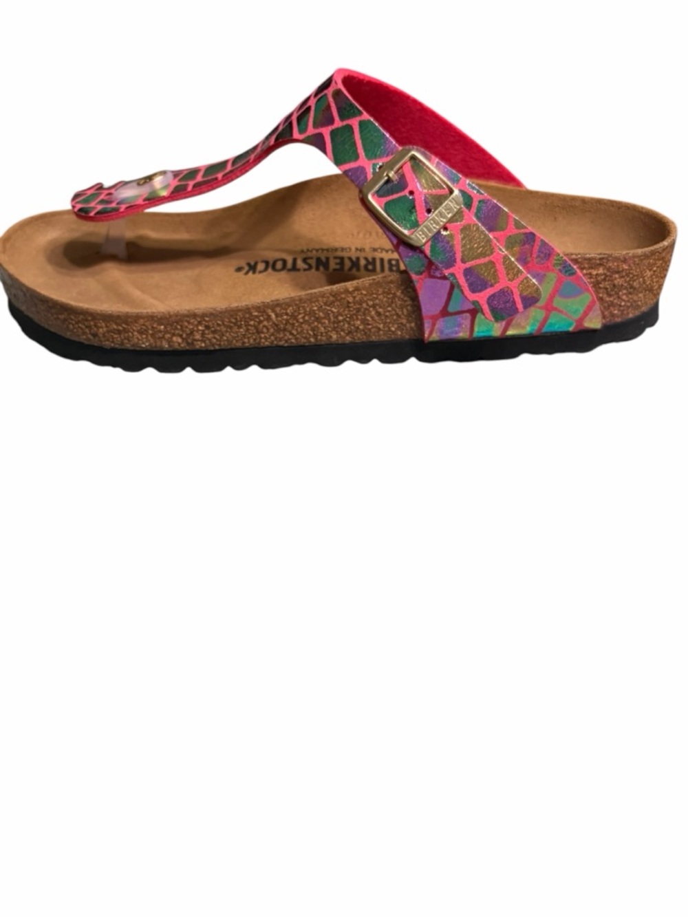 Birkenstock Pink Iridescent T-Strap Sandals - Picture 7 of 10